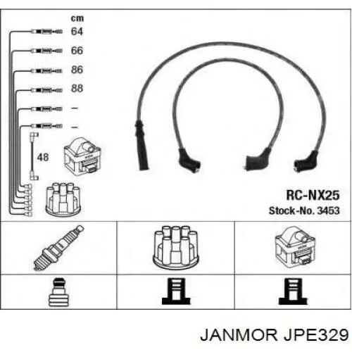 JPE329 Janmor juego de cables de encendido