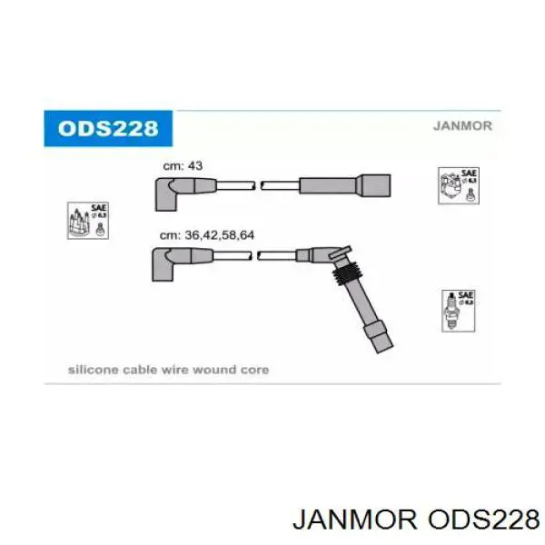 ODS228 Janmor cables de bujías
