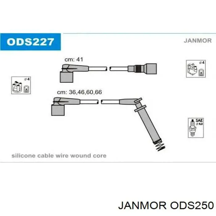 ODS250 Janmor juego de cables de encendido