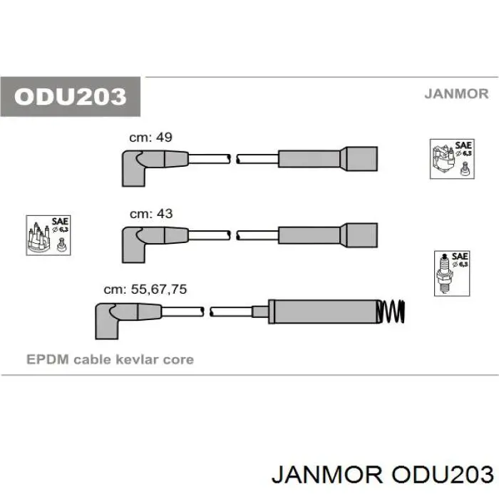 Juego de cables de bujias Janmor ODU203 precio, desde 24,74 EUR