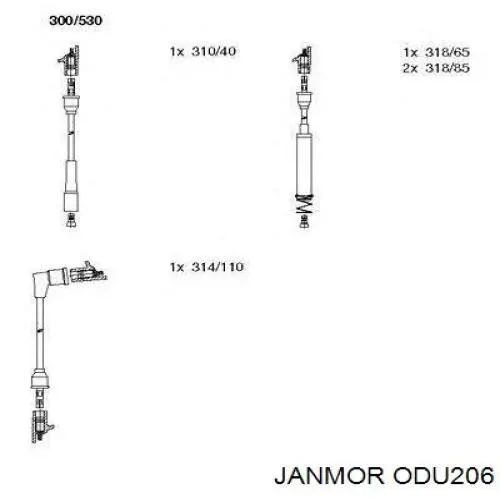 ODU206 Janmor juego de cables de encendido