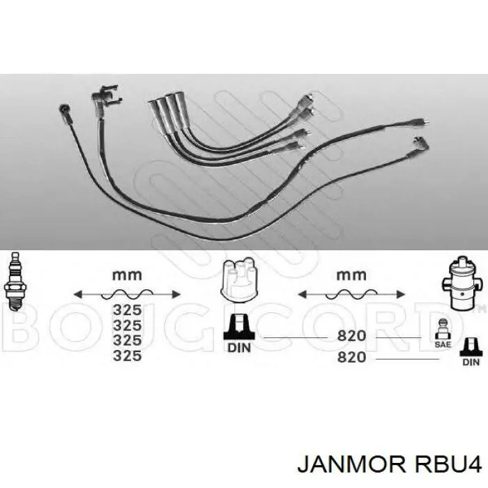 Juego de cables de bujias Janmor RBU4 precio, desde 23,17 EUR