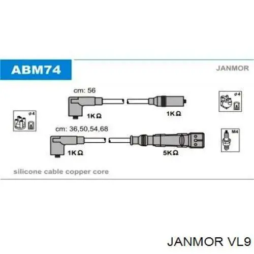 VL9 Janmor juego de cables de encendido