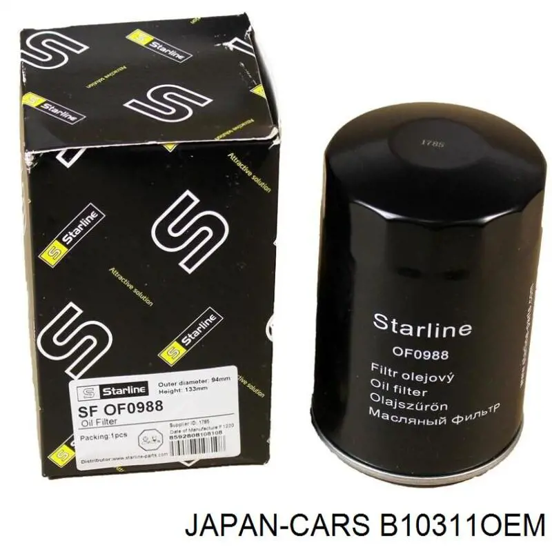 B10311OEM Japan Cars filtro de aceite