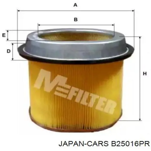 B25016PR Japan Cars filtro de aire