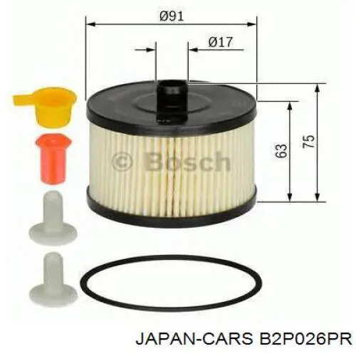 B2P026PR Japan Cars filtro de aire