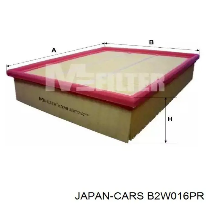 B2W016PR Japan Cars filtro de aire
