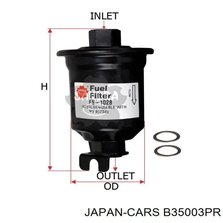 B35003PR Japan Cars filtro combustible