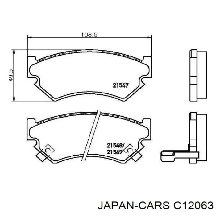 C12063 Japan Cars pastillas de freno delanteras