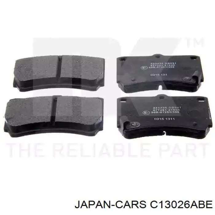 C13026ABE Japan Cars pastillas de freno delanteras