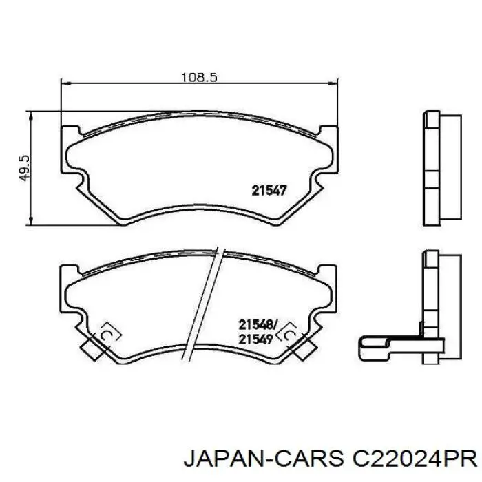 C22024PR Japan Cars pastillas de freno traseras