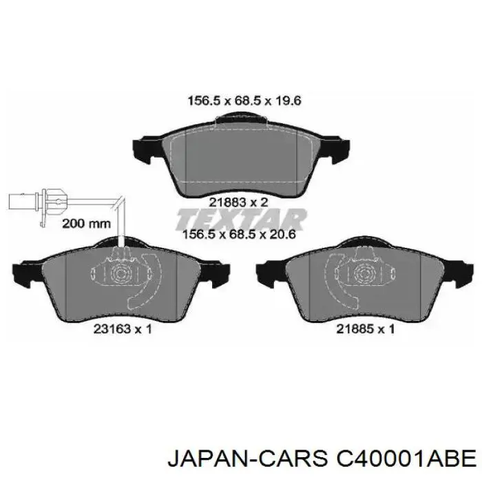 C40001ABE Japan Cars disco de freno trasero