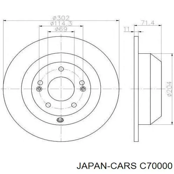 C70000 Japan Cars cable de freno de mano trasero derecho/izquierdo