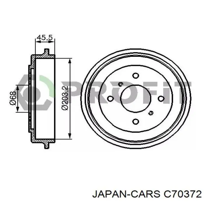 C70372 Japan Cars cable de freno de mano trasero derecho