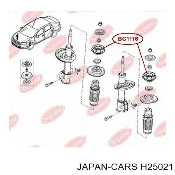 H25021 Japan Cars cojinete de rueda trasero