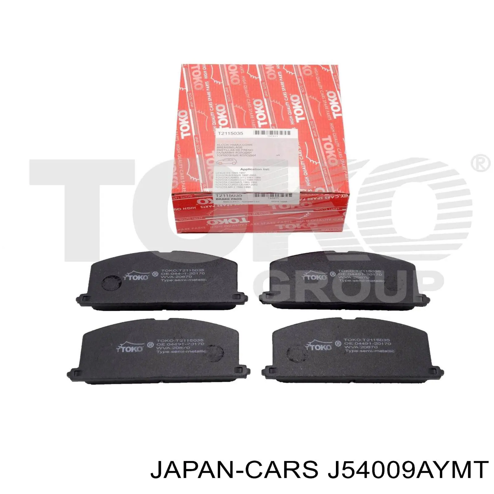 J54009AYMT Japan Cars suspensión, barra transversal trasera