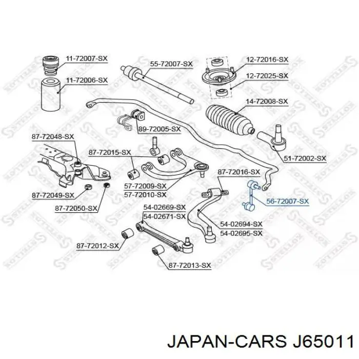 J65011 Japan Cars soporte de barra estabilizadora delantera