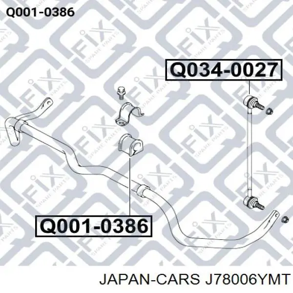 J78006YMT Japan Cars casquillo de barra estabilizadora delantera