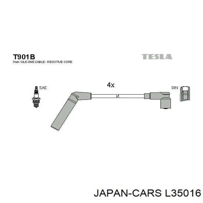 L35016 Japan Cars juego de cables de encendido