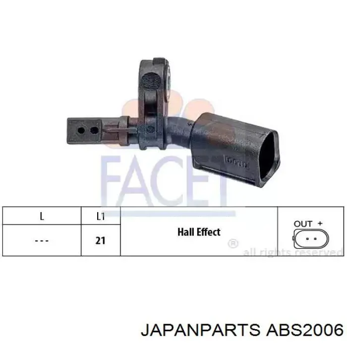 Sensor ABS delantero derecho ABS2006 Japan Parts