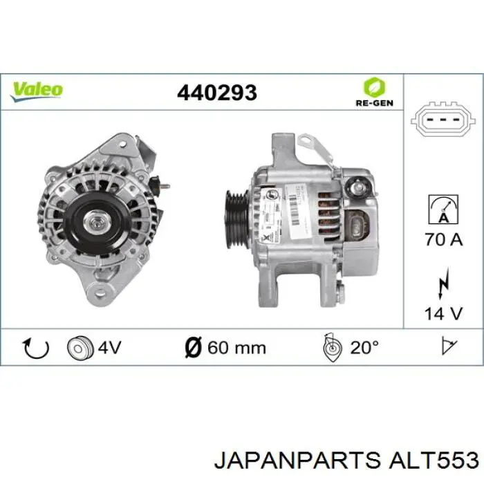 ALT553 Japan Parts alternador