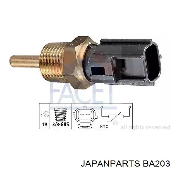 BA203 Japan Parts Sensor temperatura refrigerante