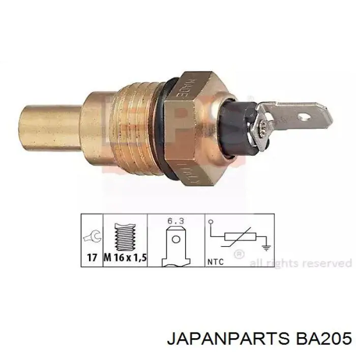 BA205 Japan Parts sensor de temperatura del refrigerante