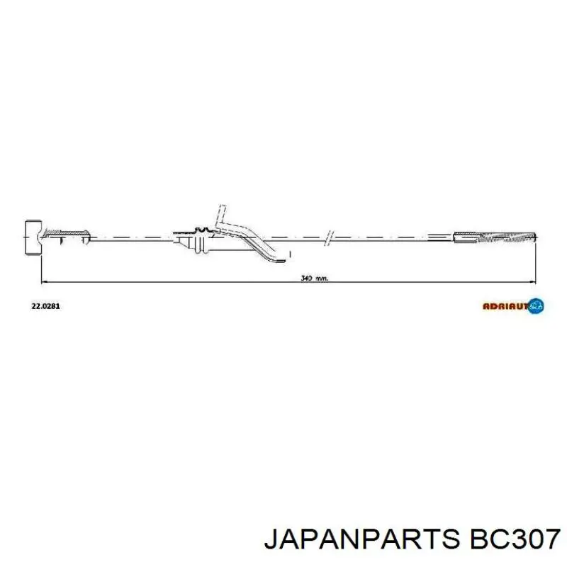 BC307 Japan Parts cable de freno de mano trasero derecho