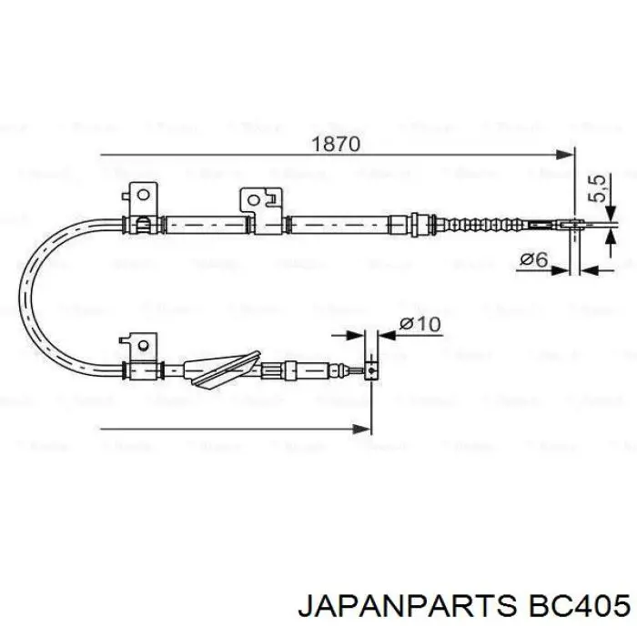 Cable de freno de mano trasero izquierdo Japan Parts BC405