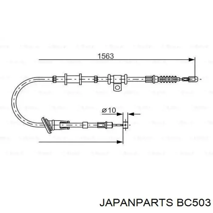 BC-503 Japan Parts cable de freno de mano trasero izquierdo