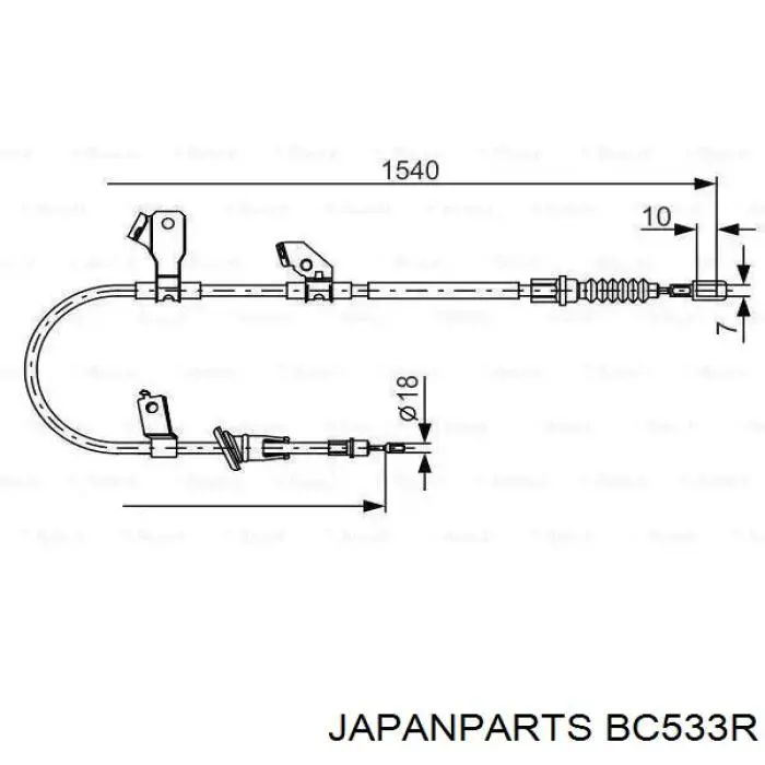 Cable de freno de mano trasero derecho Mitsubishi Colt 5 (CJA)