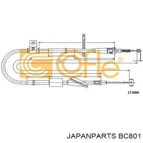 BC-801 Japan Parts cable de freno de mano trasero izquierdo