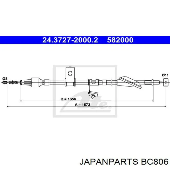 BC-806 Japan Parts cable de freno de mano trasero derecho/izquierdo