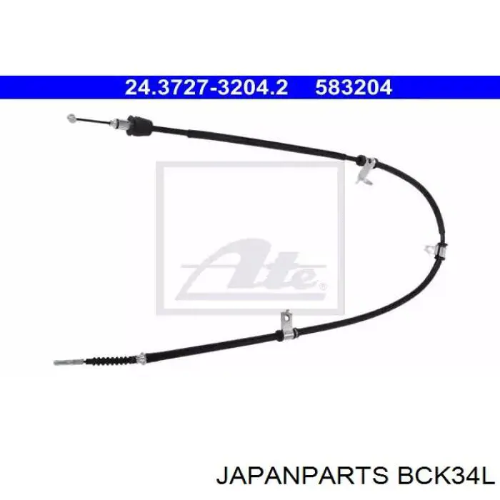 BC-K34L Japan Parts cable de freno de mano trasero izquierdo