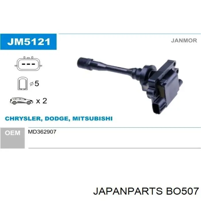 Bobina de chispa Japan Parts BO507 precio, desde 36,67 EUR