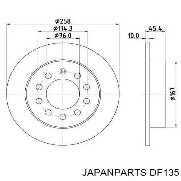 Embrague de disco Japan Parts DF135