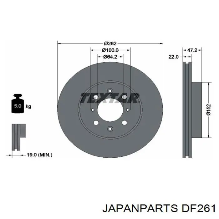 DF261 Japan Parts disco de embrague