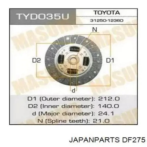 Disco de embrague DF275 Japan Parts