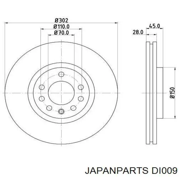 Comprar DI009 Japan Parts Freno de disco delantero