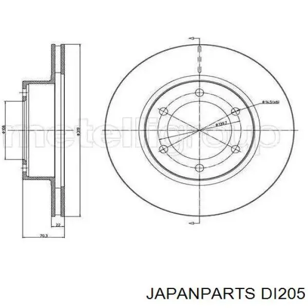 Frenos delanteros Japan Parts DI205 precio, desde 41,74 EUR