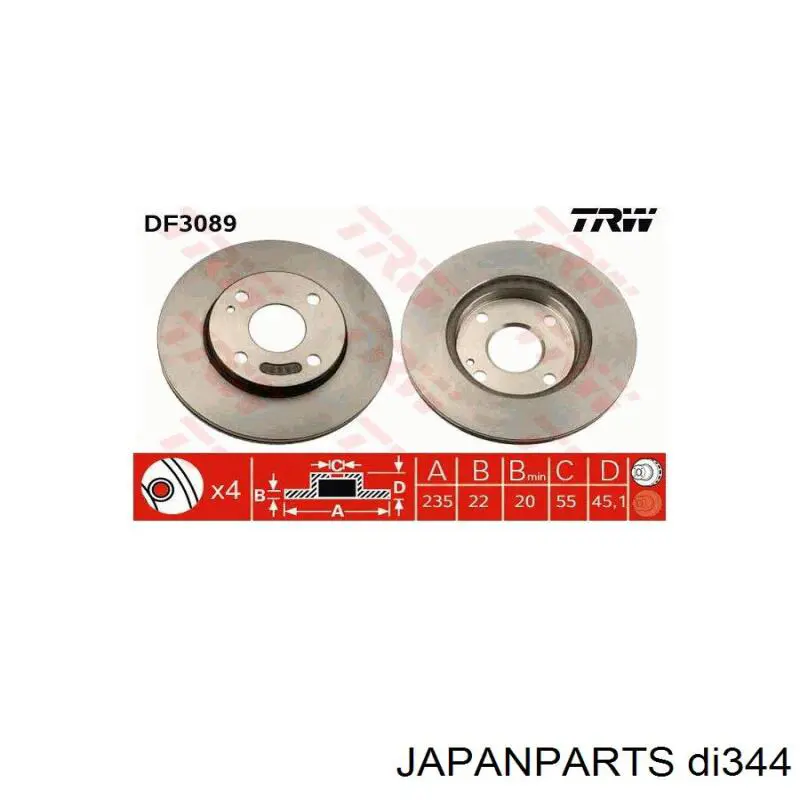 Freno de disco delantero Mazda 323 BG