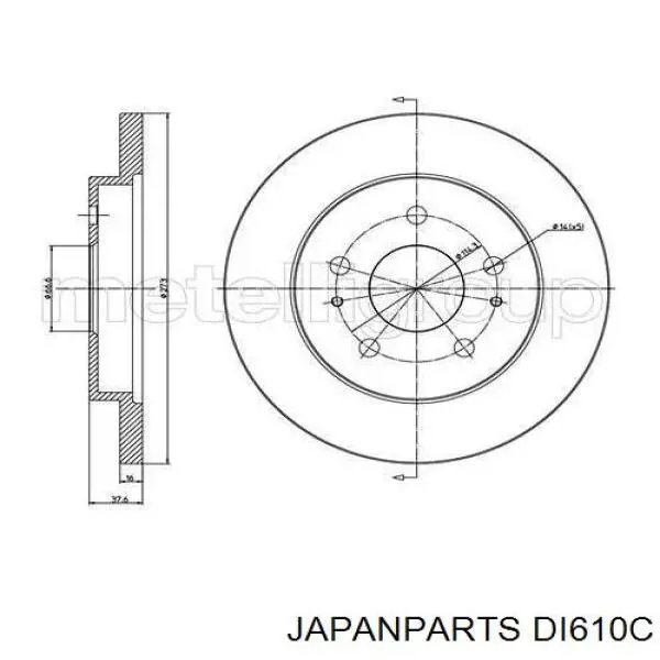 DI610C Japan Parts freno de disco delantero