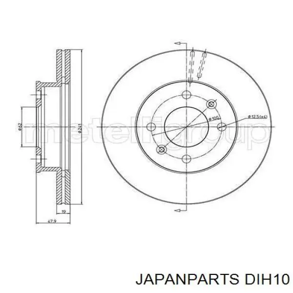 Disco de freno delantero Japan Parts DIH10