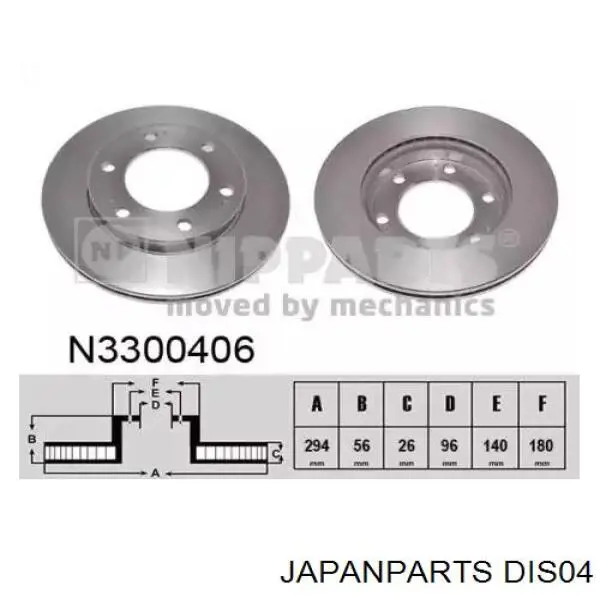 DIS04 Japan Parts freno de disco delantero