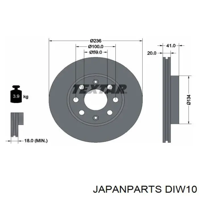 DIW10 Japan Parts freno de disco delantero