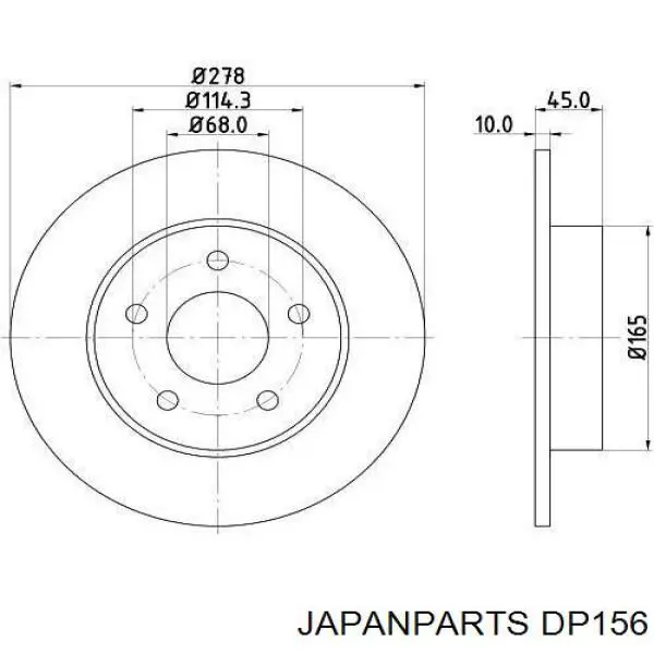DP156 Japan Parts Freno de disco trasero