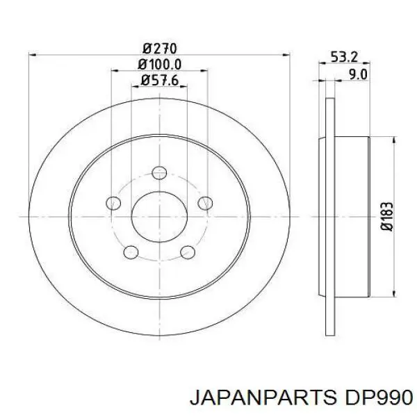 DP990 Japan Parts disco de freno trasero