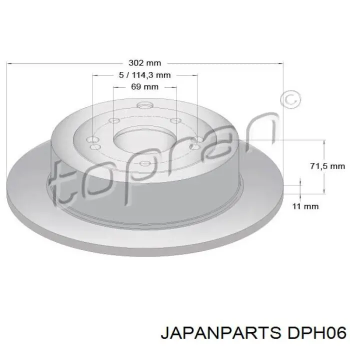 DPH06 Japan Parts disco de freno trasero