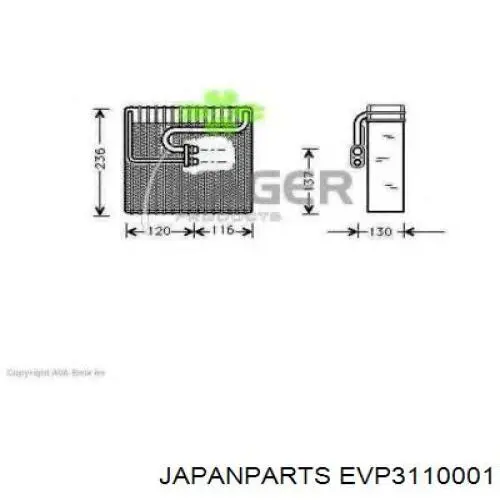 Evaporador, aire acondicionado Daewoo Nubira 2 (J15)