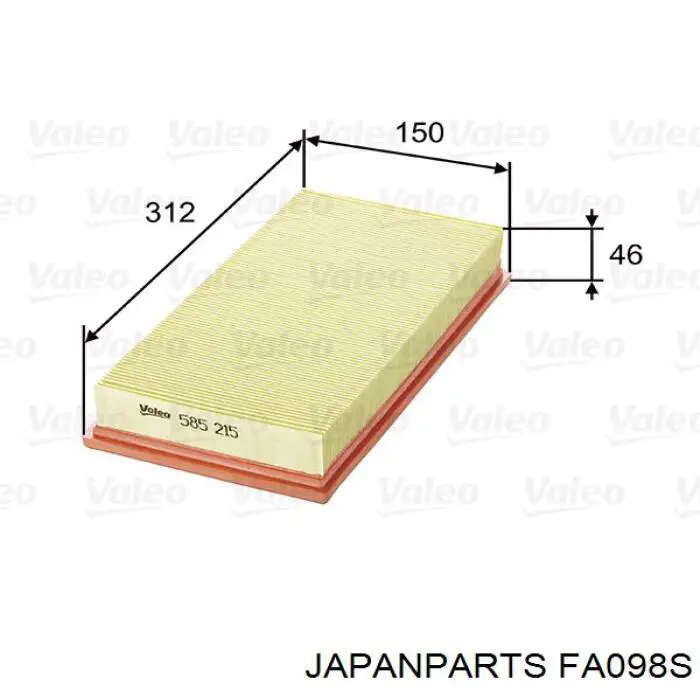 FA098S Japan Parts filtro de aire
